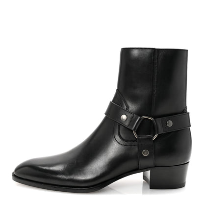 Saint Laurent Calfskin Mens Wyatt Marrakesh Harness Ankle Boots 44 Black 1 of 10