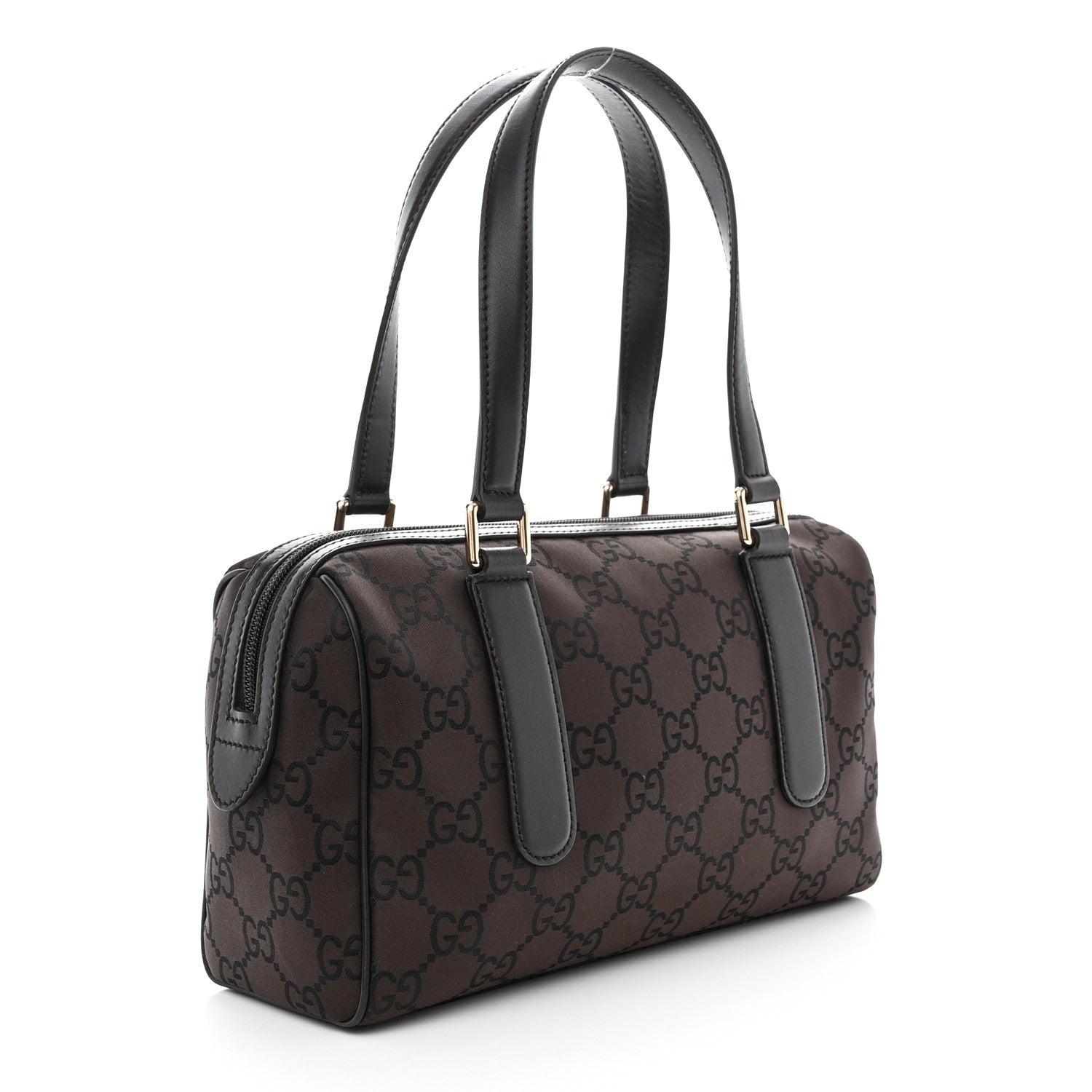 Gucci Nylon Monogram Small Boston Dark Brown 3 of 10