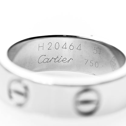 Cartier 18K White Gold 5.5mm LOVE Ring 51 5.75 3 of 4