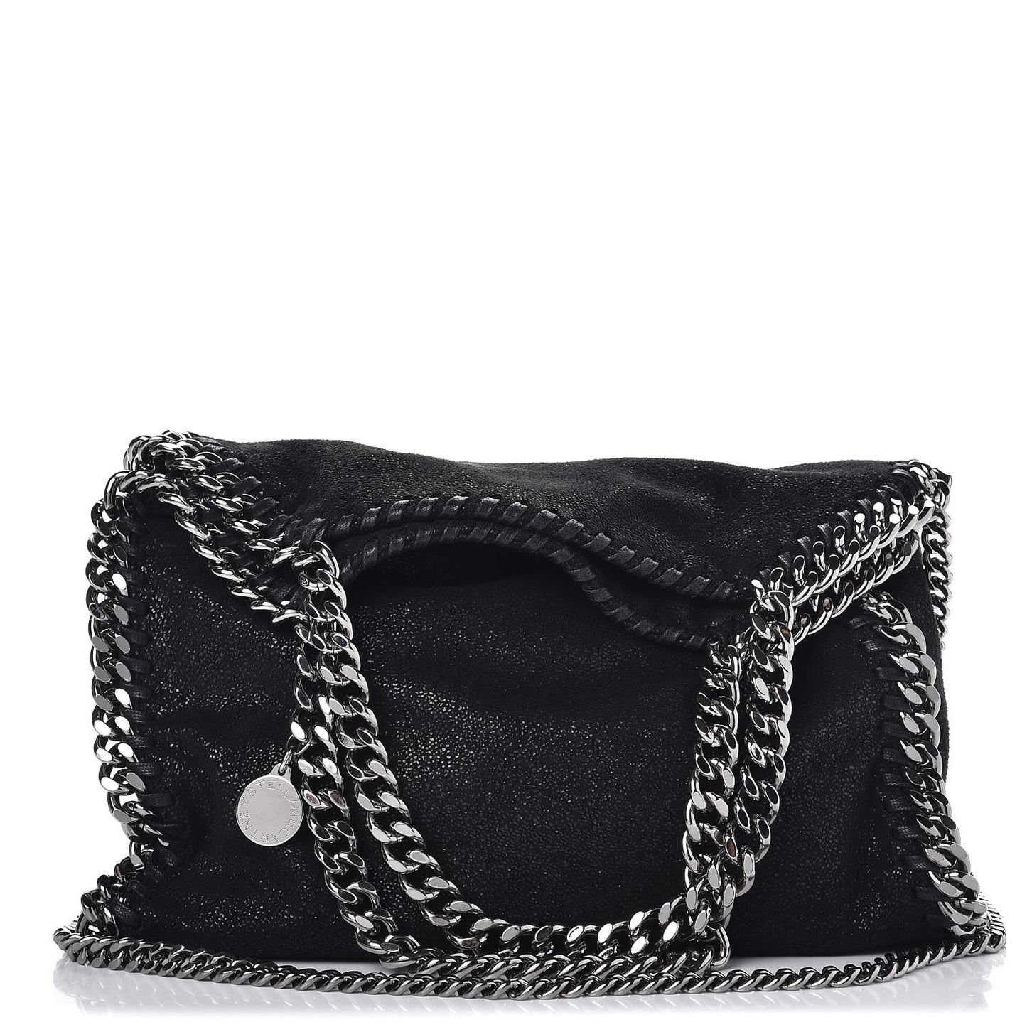 Shaggy Deer Mini Falabella Fold Over Tote Black