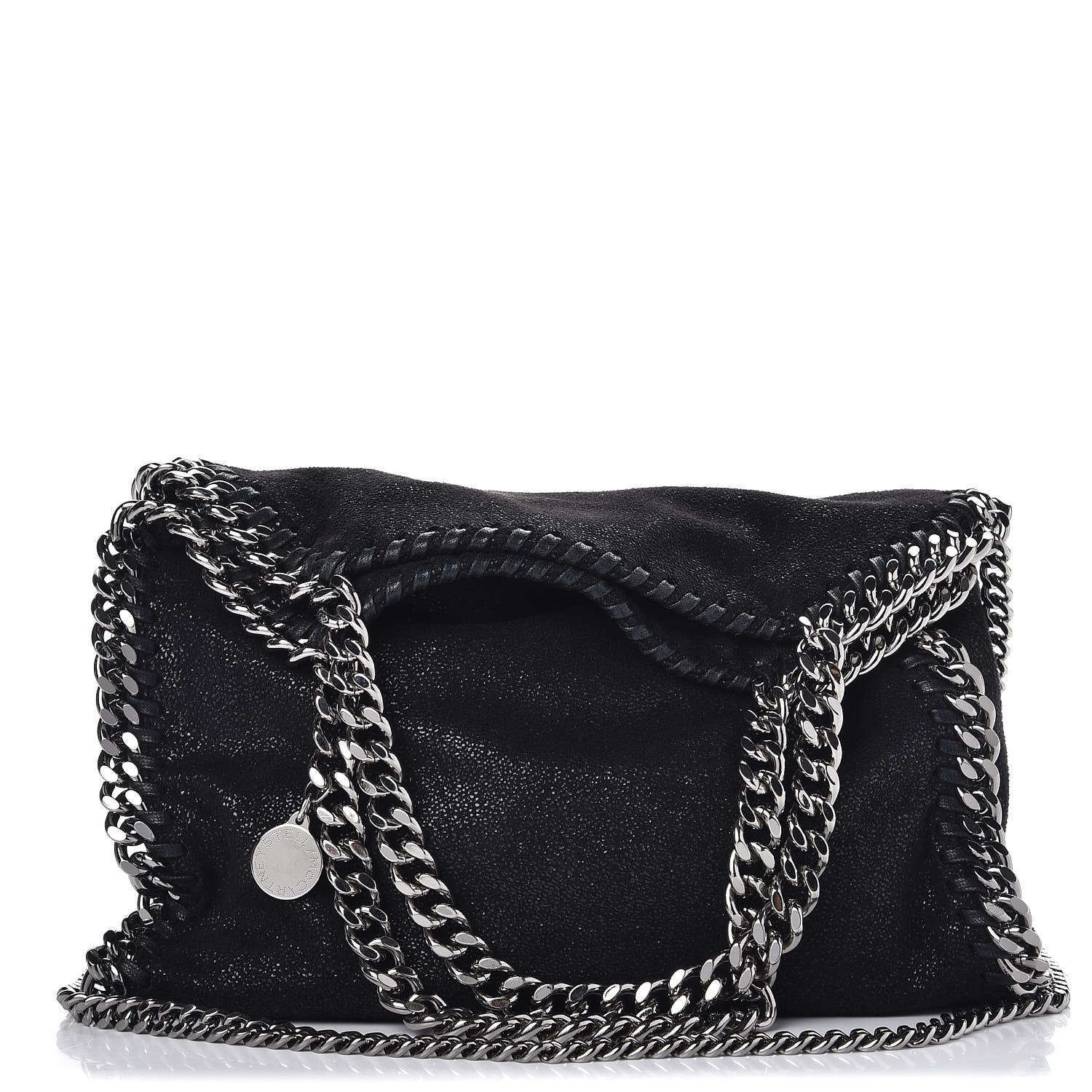 Stella McCartney Shaggy Deer Mini Falabella Fold Over Tote Black 1 of 7