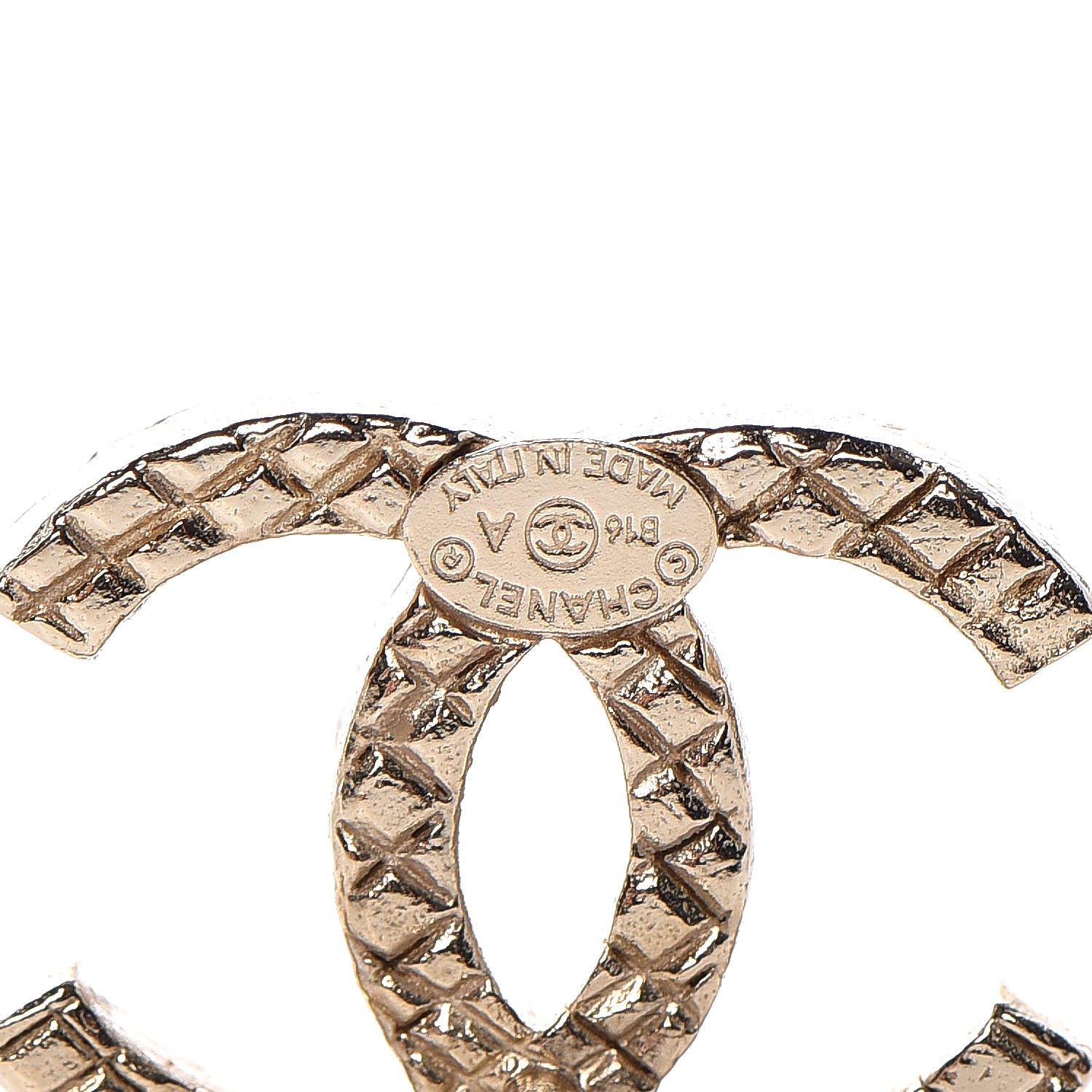 Chanel Quilted CC Earrings Gold 4 of 6