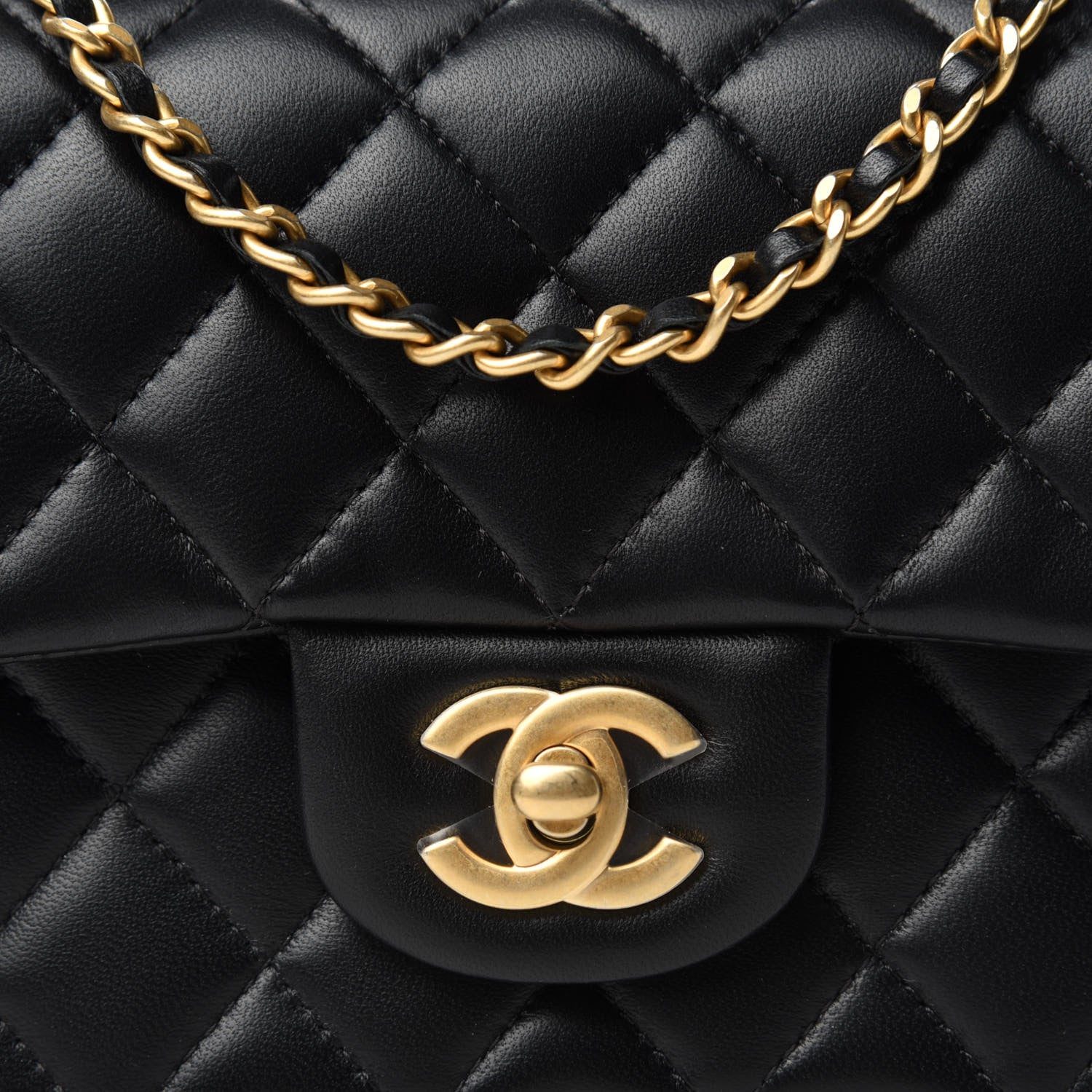Chanel Lambskin Quilted Mini Top Handle Rectangular Flap Black 10 of 11