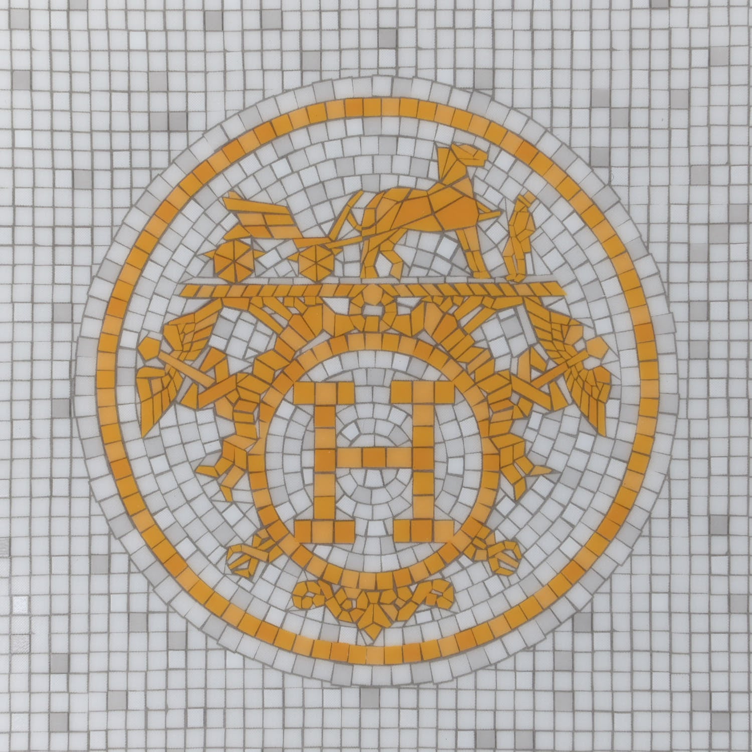 Hermes Porcelain Mosaique au 24 Square Plate 2 of 4