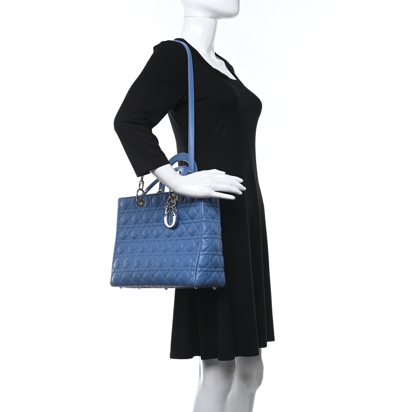 Lambskin Cannage Large Lady Dior Denim