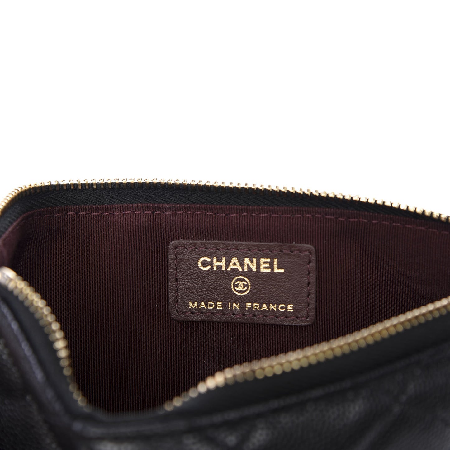 Caviar Quilted Classic Flat Wallet Pouch Black