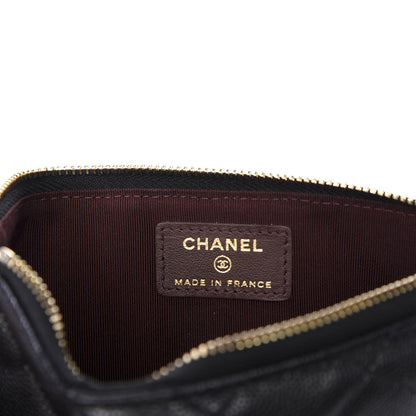 Chanel Caviar Quilted Classic Flat Wallet Pouch Black 6 of 9