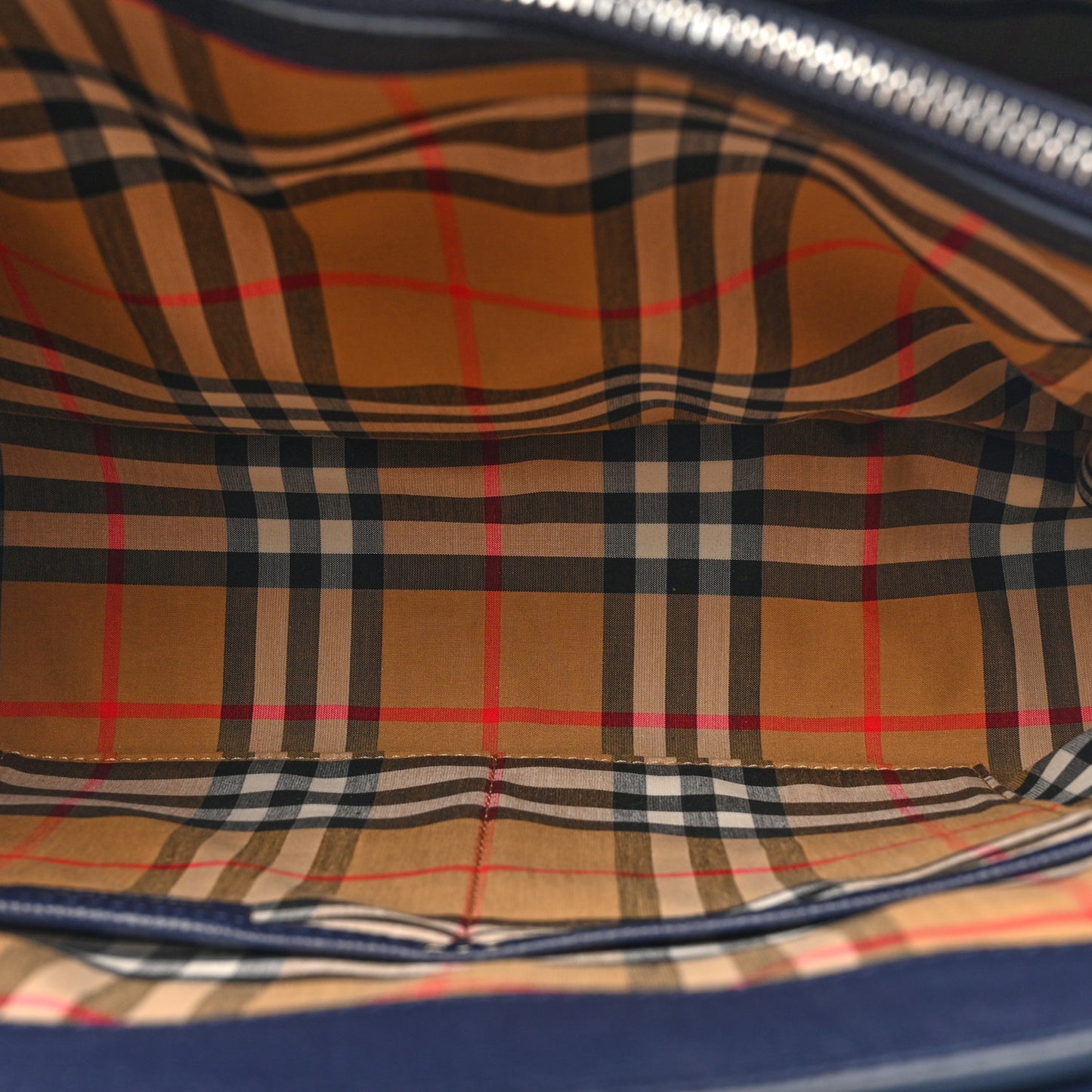 Derby Calfskin Vintage Check Medium Banner Tote Regency Blue