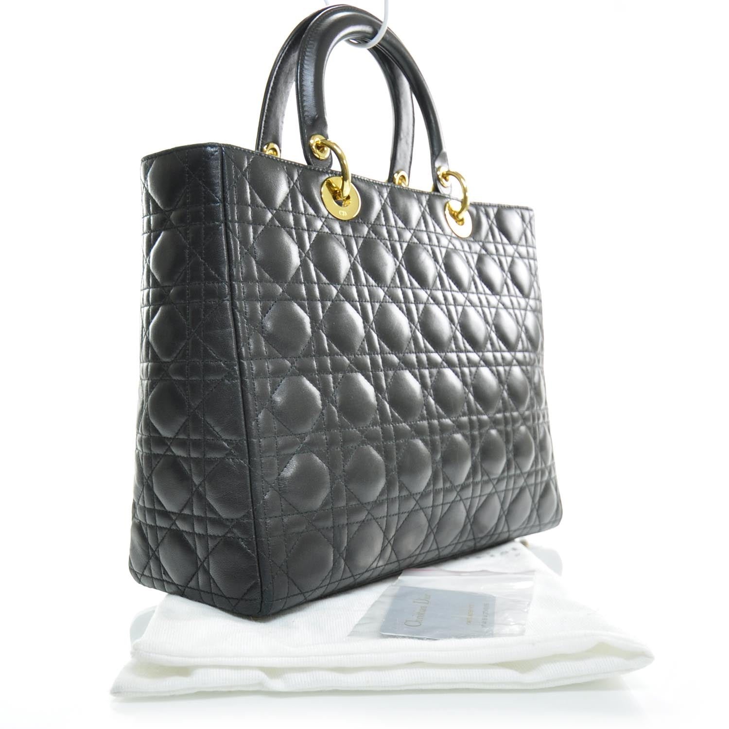 Christian Dior Leather Cannage Large Lady Dior Black 2 of 10