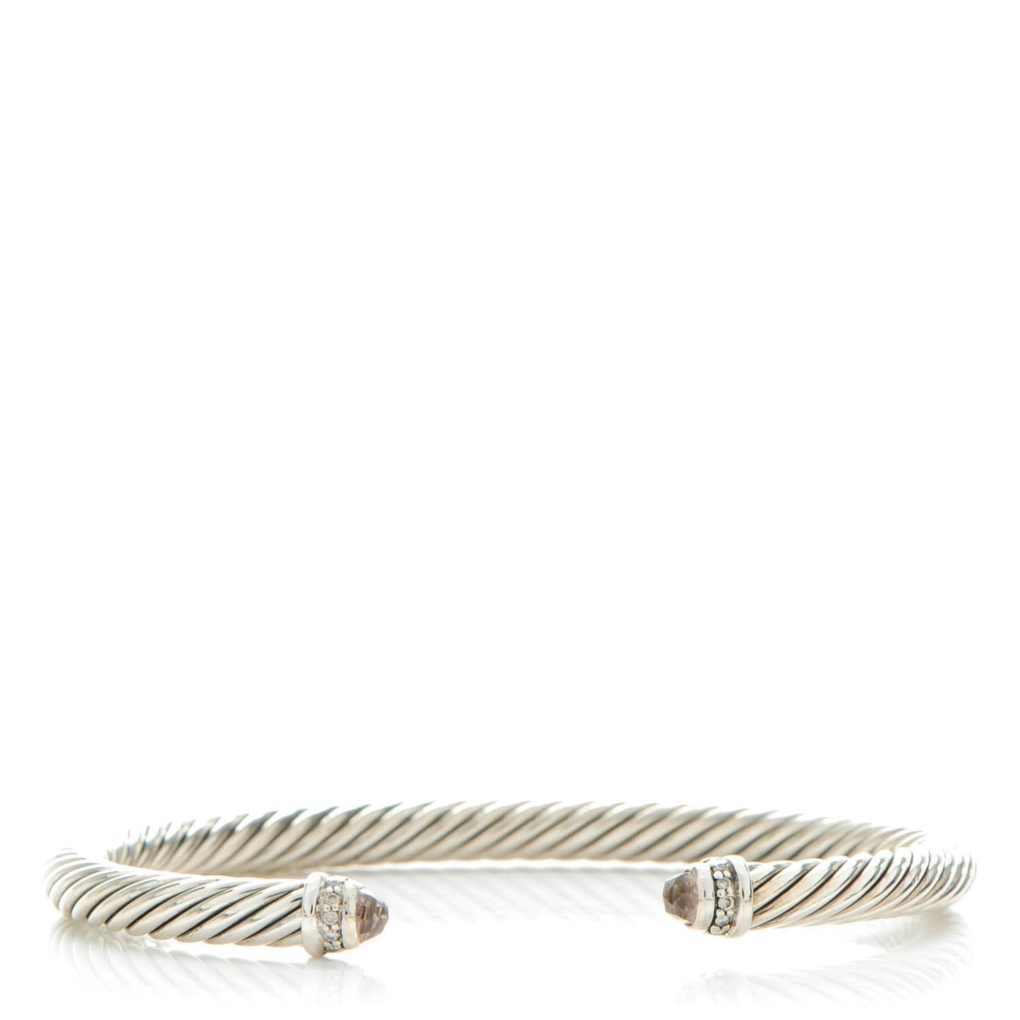 Sterling Silver Diamond Morganite 5mm Cable Classics Bracelet