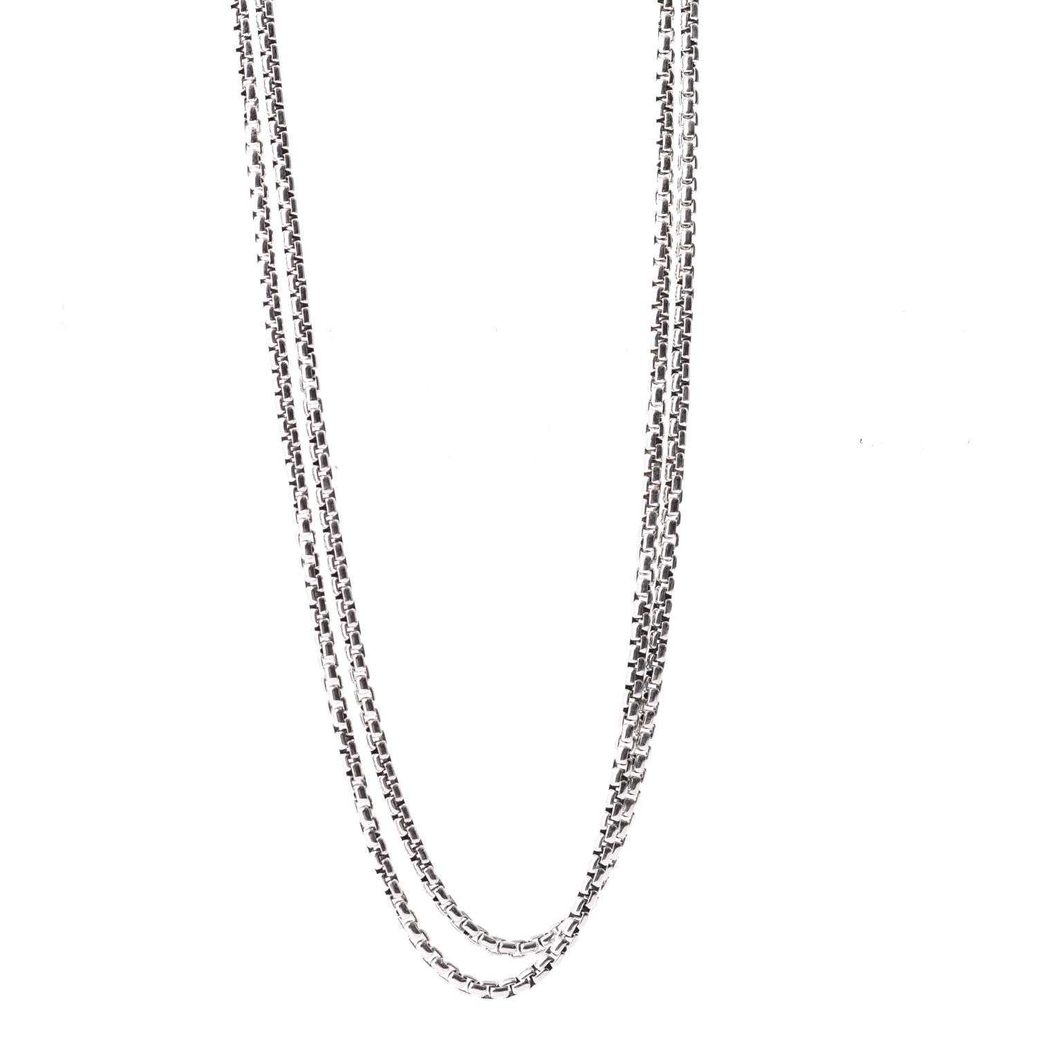 David Yurman Sterling Silver 14K Yellow Gold 3.6mm Medium Box Chain Necklace 72" 1 of 4