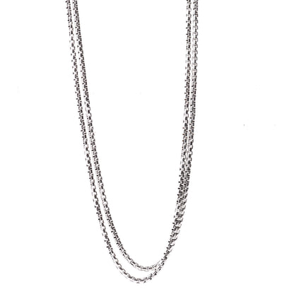 David Yurman Sterling Silver 14K Yellow Gold 3.6mm Medium Box Chain Necklace 72" 1 of 4