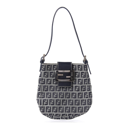 Fendi Zucchino Mini Shoulder Bag Navy Blue 1 of 9