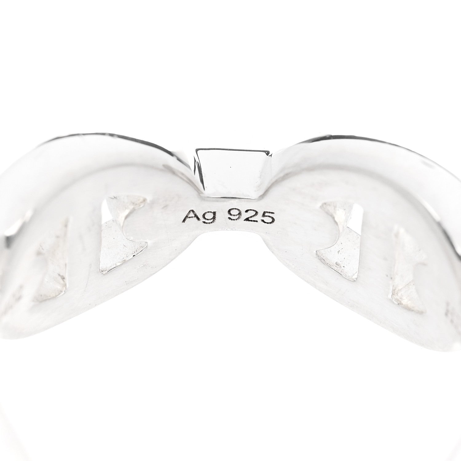 Hermes Sterling Silver PM Chaine d'Ancre Enchainee Band Ring 51 5.75 8 of 9