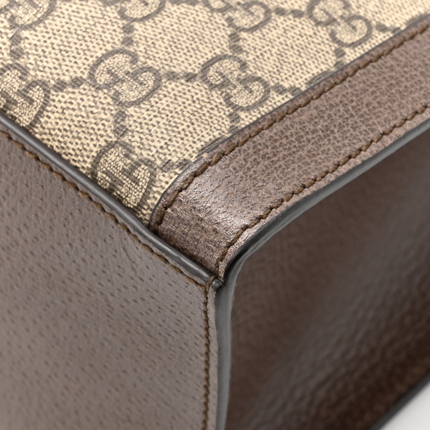 GG Supreme Monogram Web Ophidia Vertical Tote Brown