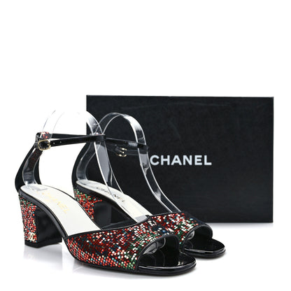 Chanel Suede CC Chain Sandals 39 Black 8 of 8