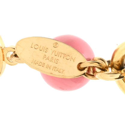 Louis Vuitton Resin Wood Vivienne Bag Charm Fuchsia Ecru White Caramel 3 of 4