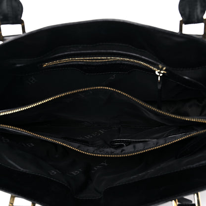 Burberry Lambskin Bridle Calfskin Medium Landscape Lynher Tote Black 4 of 18