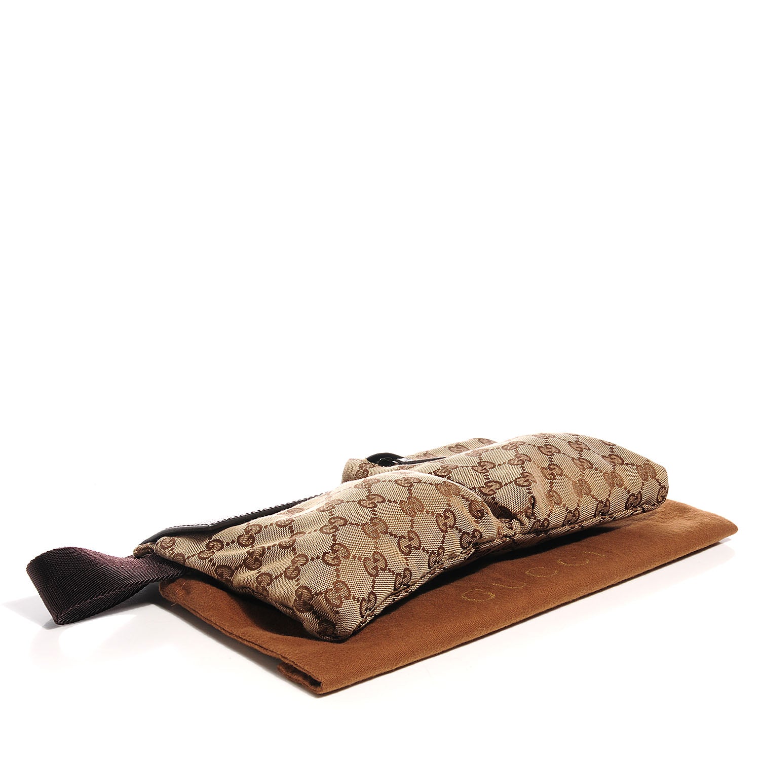 Gucci GG Monogram Double Pocket Belt Bag Dark Brown 4 of 8