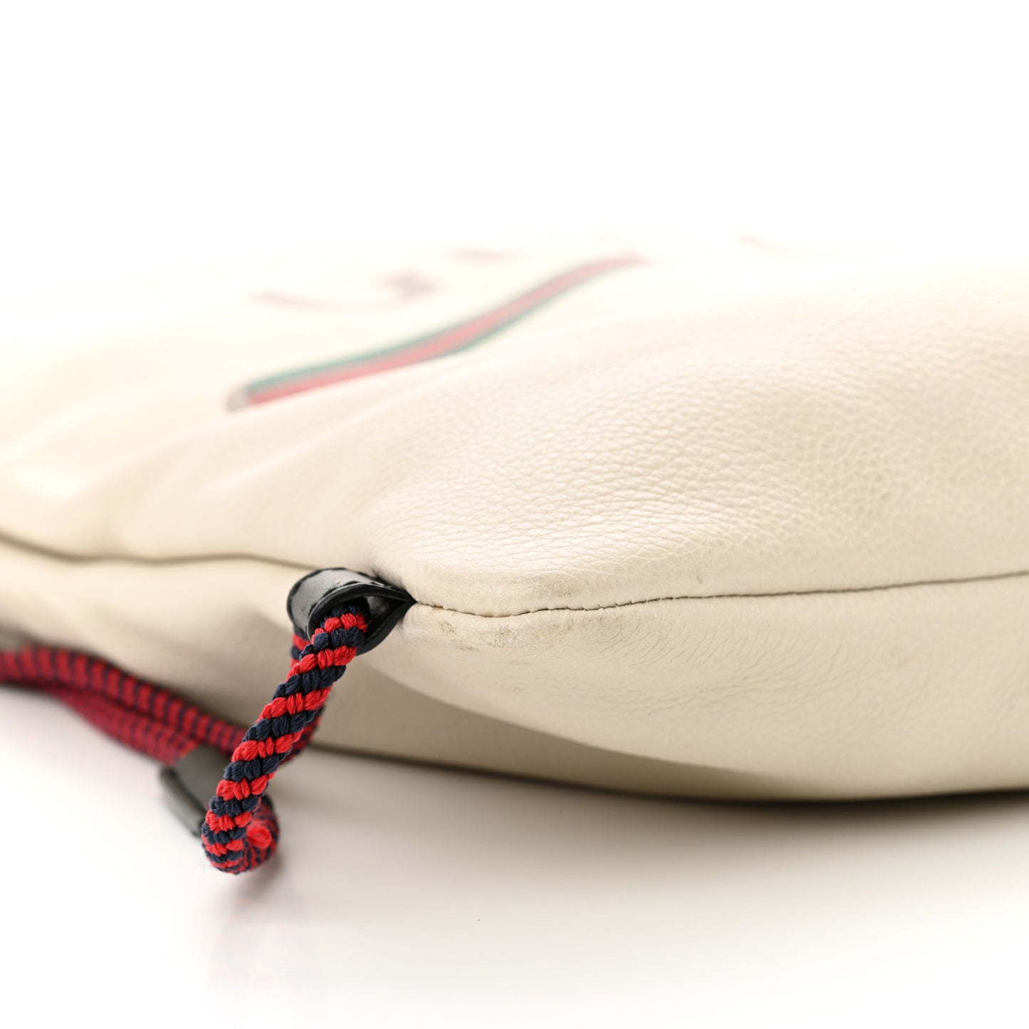 Calfskin Logo Drawstring Backpack Mystic White