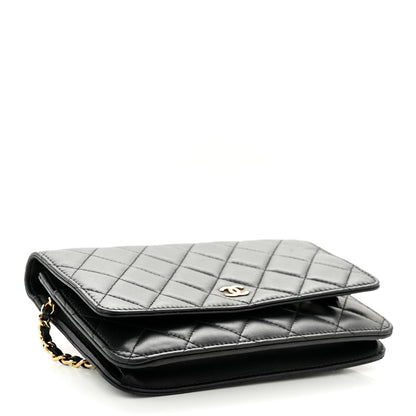 Chanel Lambskin Quilted Wallet On Chain WOC Black 4 of 11