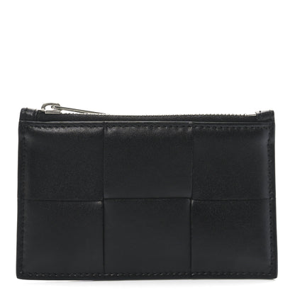 Bottega Veneta Nappa Maxi Intrecciato Zip Card Holder Black 1 of 6