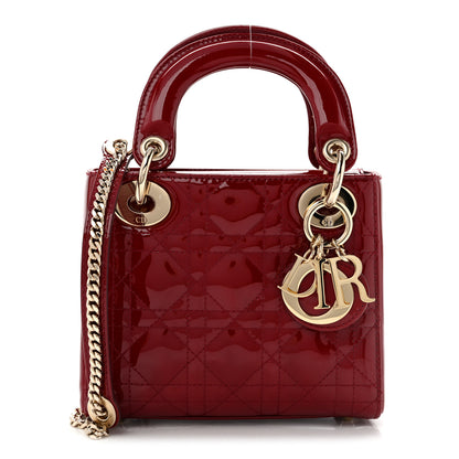 Christian Dior Patent Cannage Mini Lady Dior Red 1 of 10