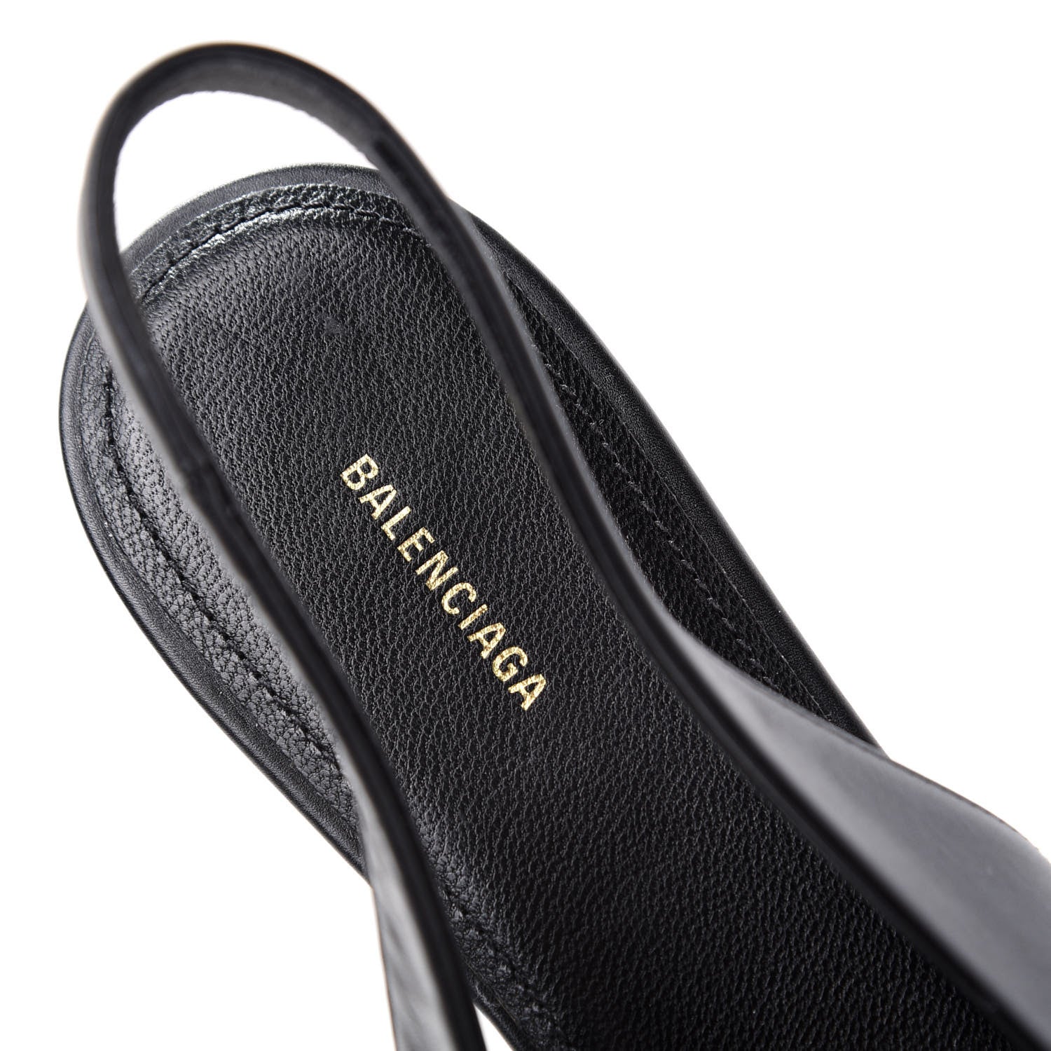 Balenciaga Calfskin BB Knife Pointy Toe Slingback Flats 38 Black 8 of 11