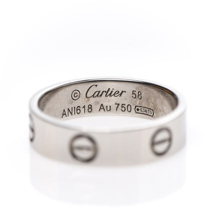 Cartier 18K White Gold 5.5mm LOVE Ring 58 8.25 4 of 4