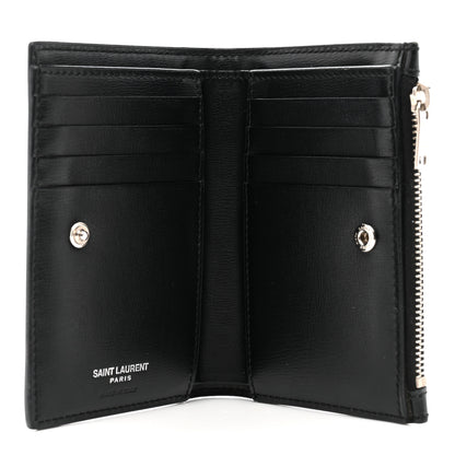 Saint Laurent Calfskin Monogram Bi Fold Zipped Wallet Black 5 of 13