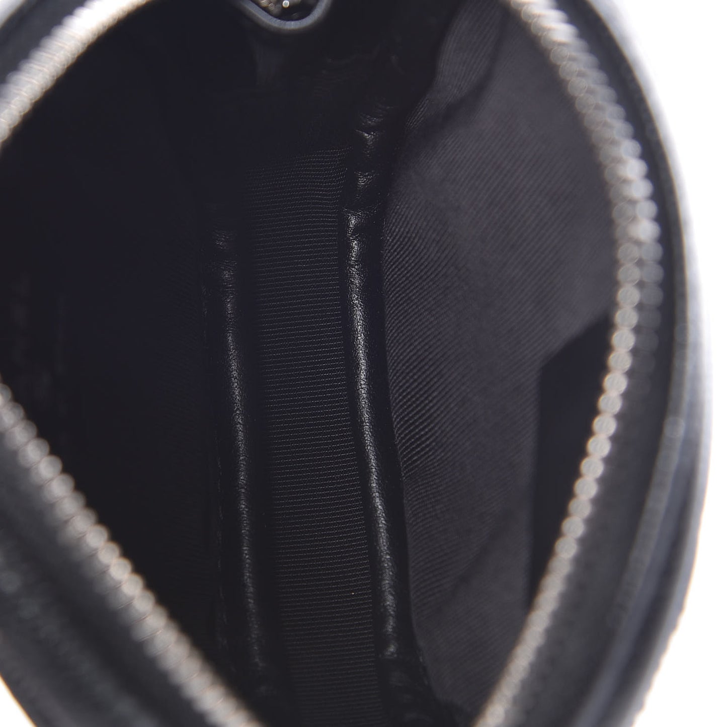 Iridescent Caviar Quilted Zip Around Classic Coin Purse Black