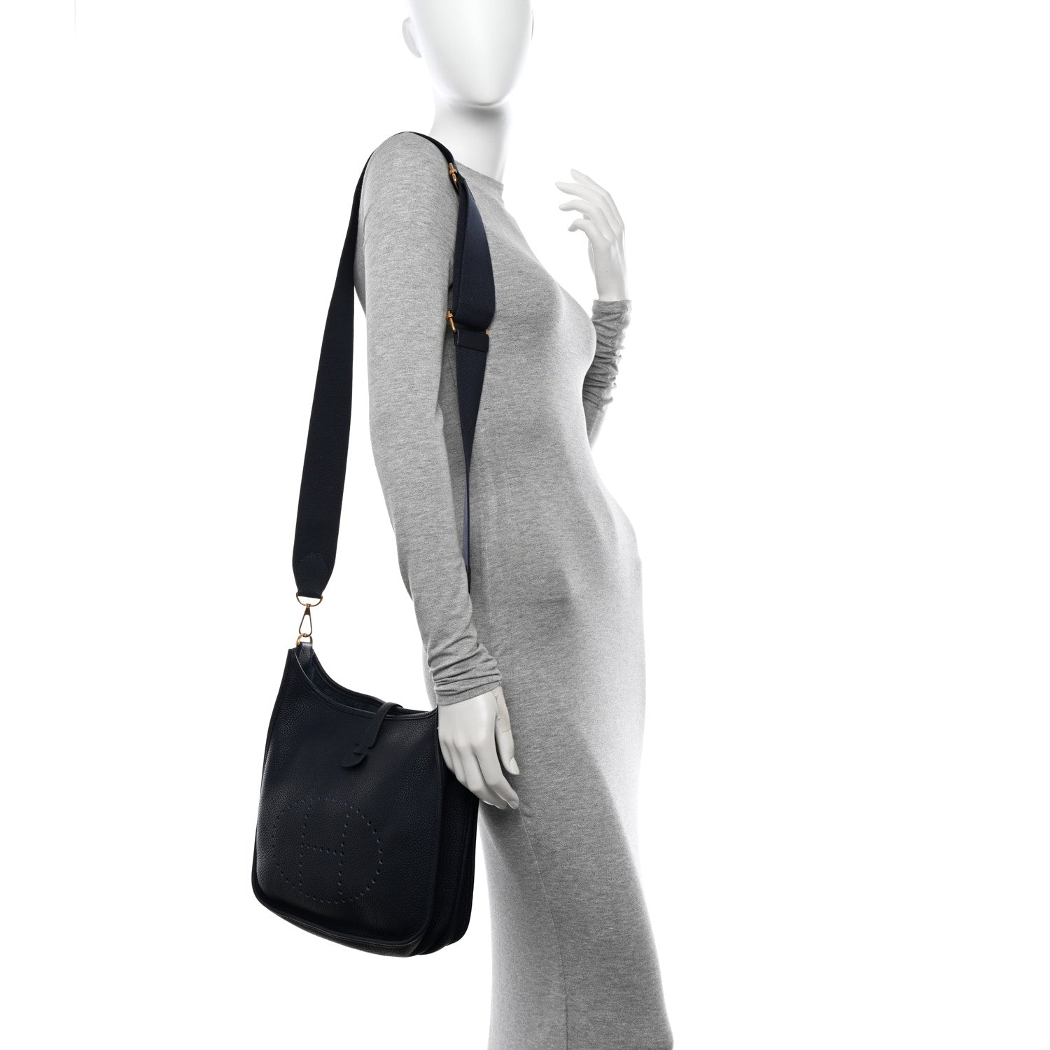 Hermes Taurillon Clemence Evelyne III PM Bleu Nuit 1 of 10