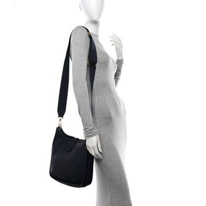 Hermes Taurillon Clemence Evelyne III PM Bleu Nuit 1 of 10