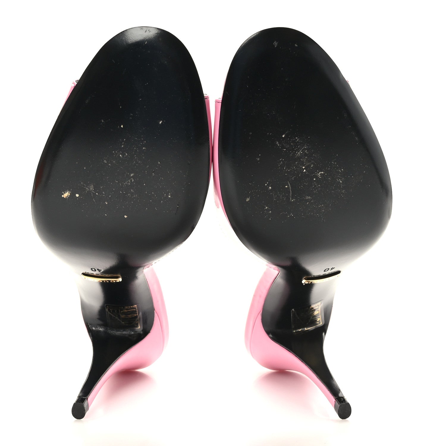 Gucci Patent Calfskin High Heel Slides Pink Plexi 40 5 of 8
