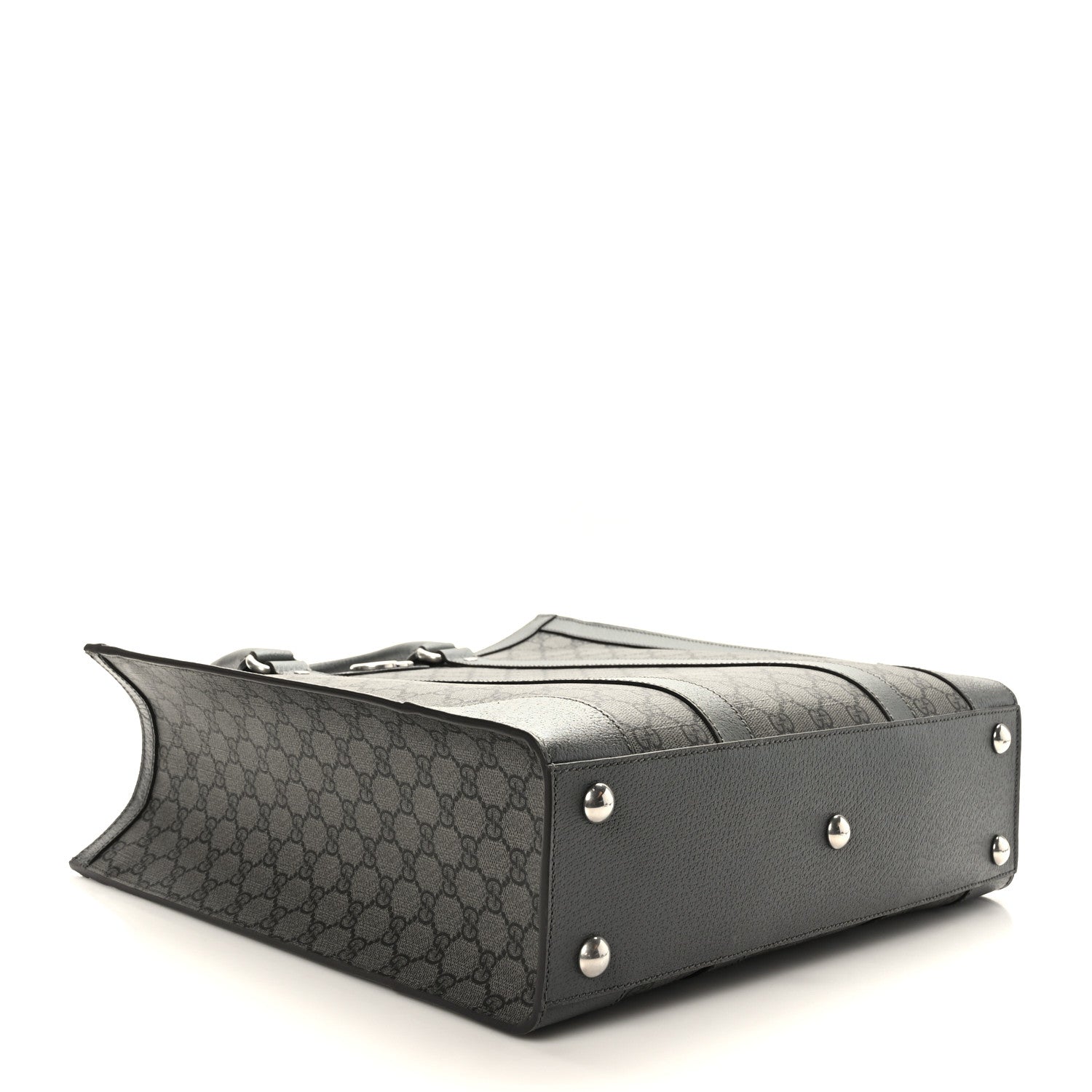 Gucci GG Supreme Monogram Textured Dollar Calfskin Medium Ophidia Tote Grey Black Graphite Grey 4 of 9