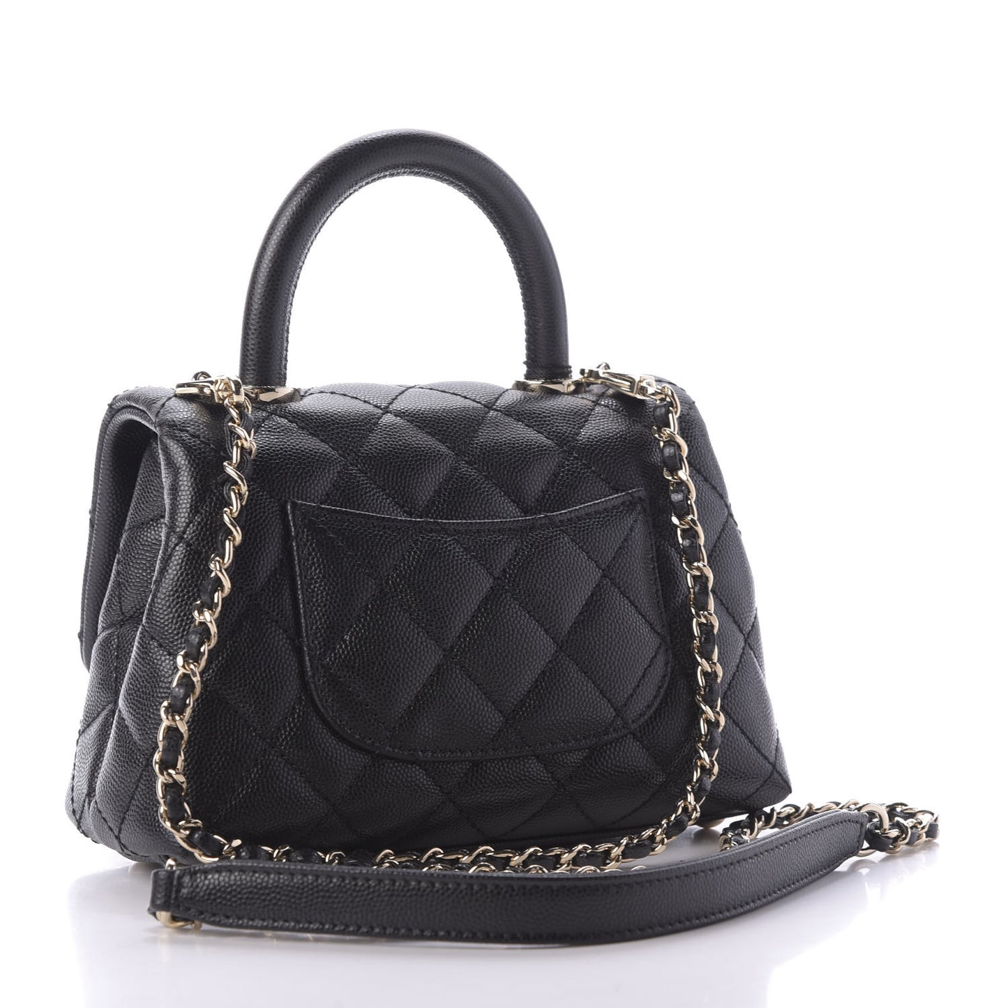 Caviar Quilted Extra Mini Coco Handle Flap Black