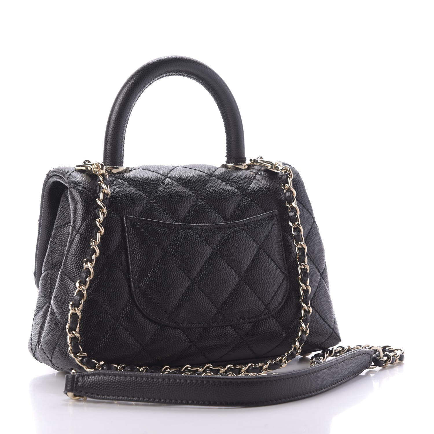 Chanel Caviar Quilted Extra Mini Coco Handle Flap Black 3 of 9