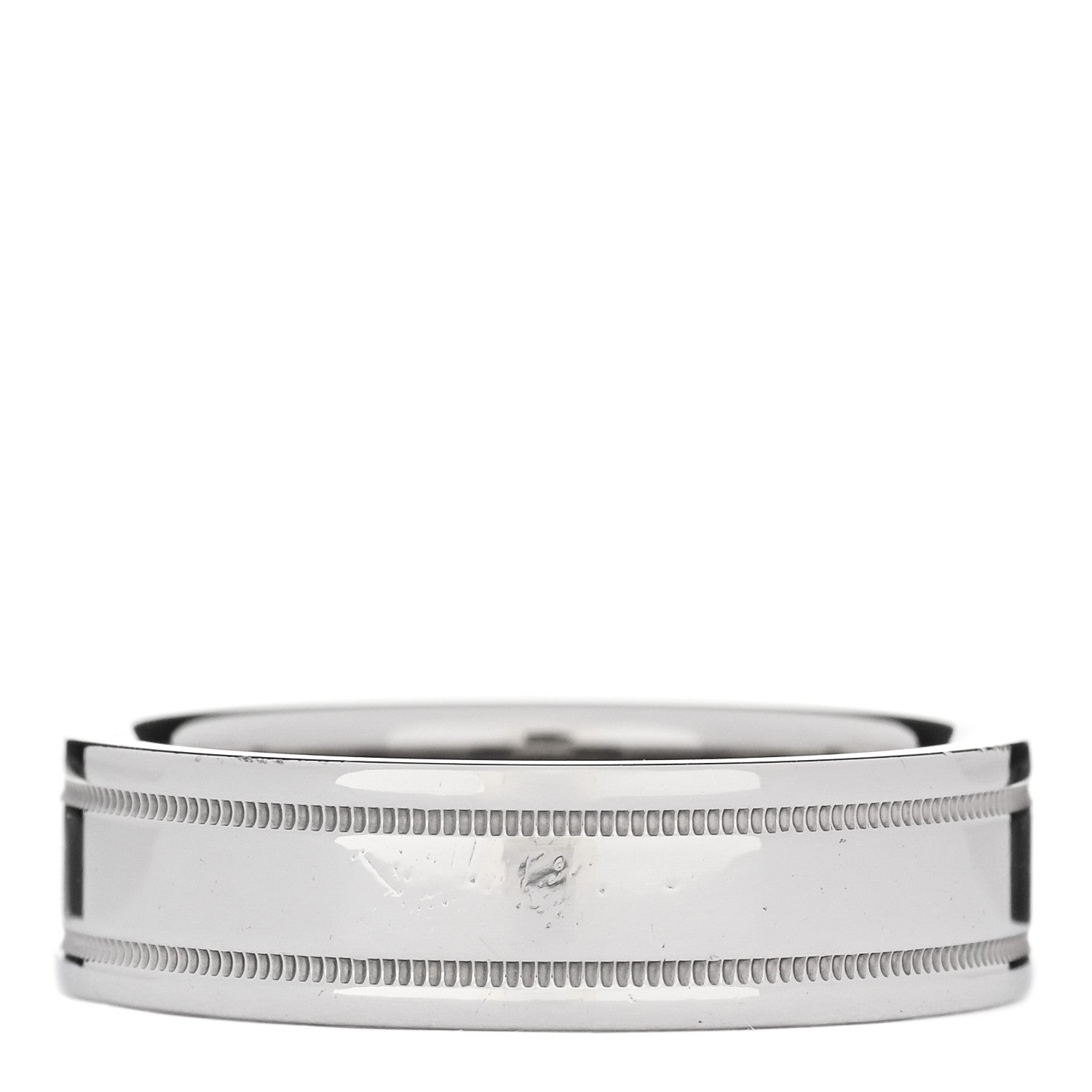 Tiffany Platinum 6mm Together Double Milgrain Band Ring 59 8.75 1 of 4