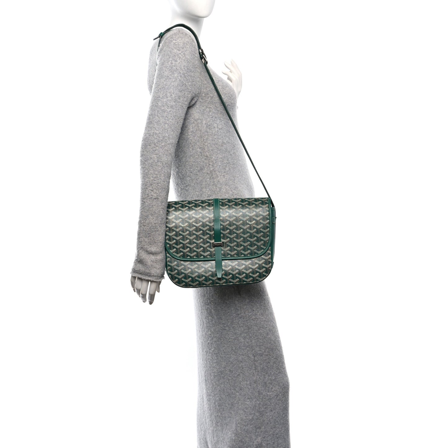 Goyardine Belvedere II MM Messenger Bag Green
