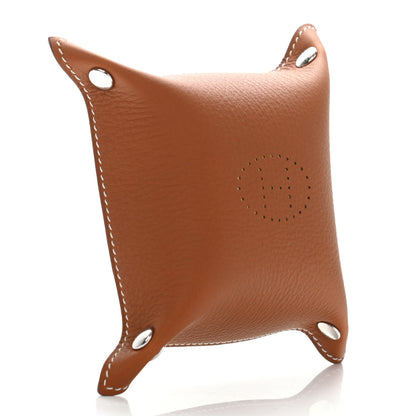 Hermes Taurillon Clemence Mini Mises et Relances Change Tray Jaune Fauve 3 of 6