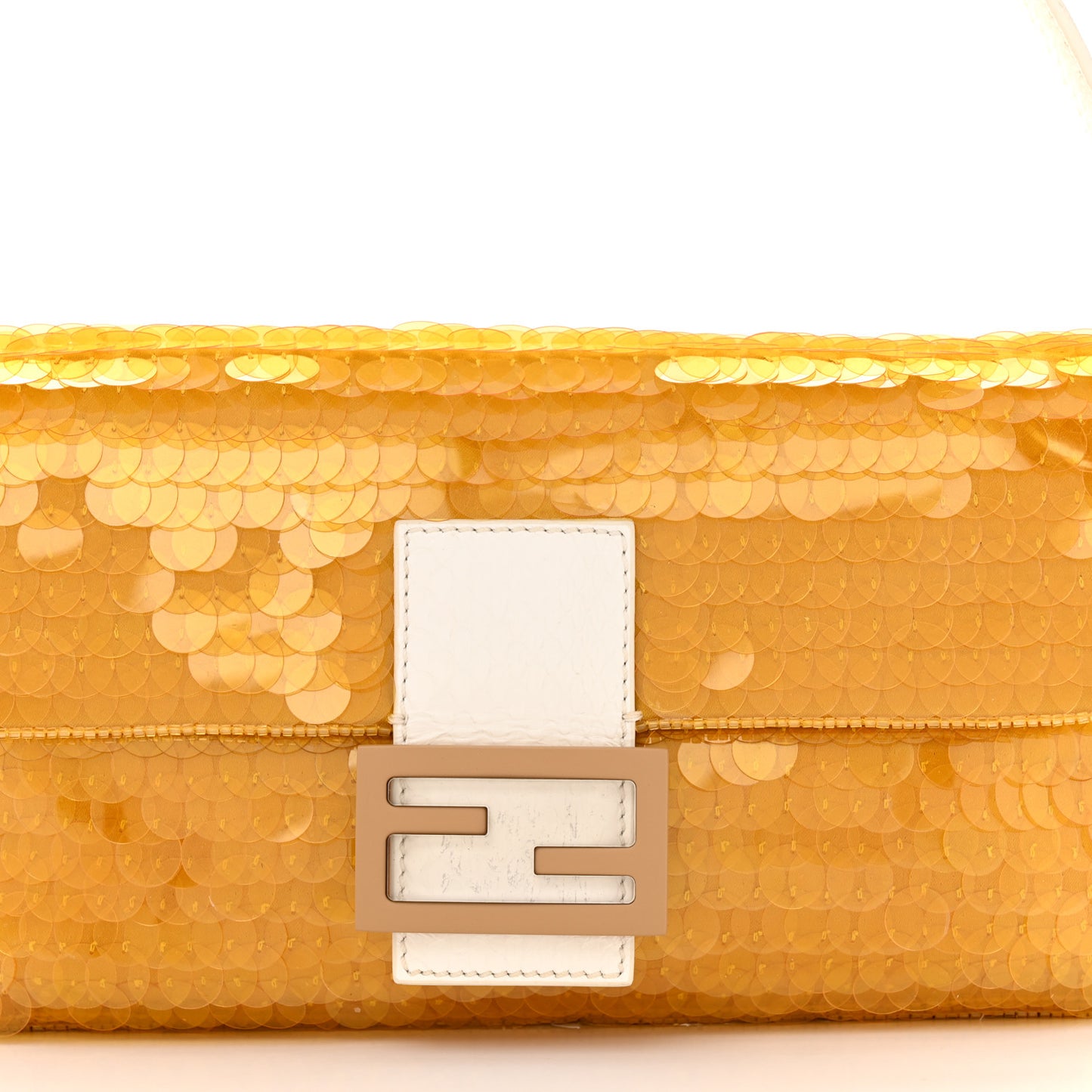 Satin Sequin Paillettes Elaphe Plexiglass Baguette 1997 Giallo Avorio