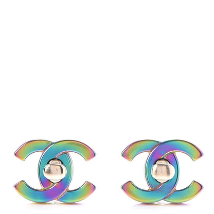 Chanel Metal CC Turnlock Interchangeable Earrings Gold 1 of 7