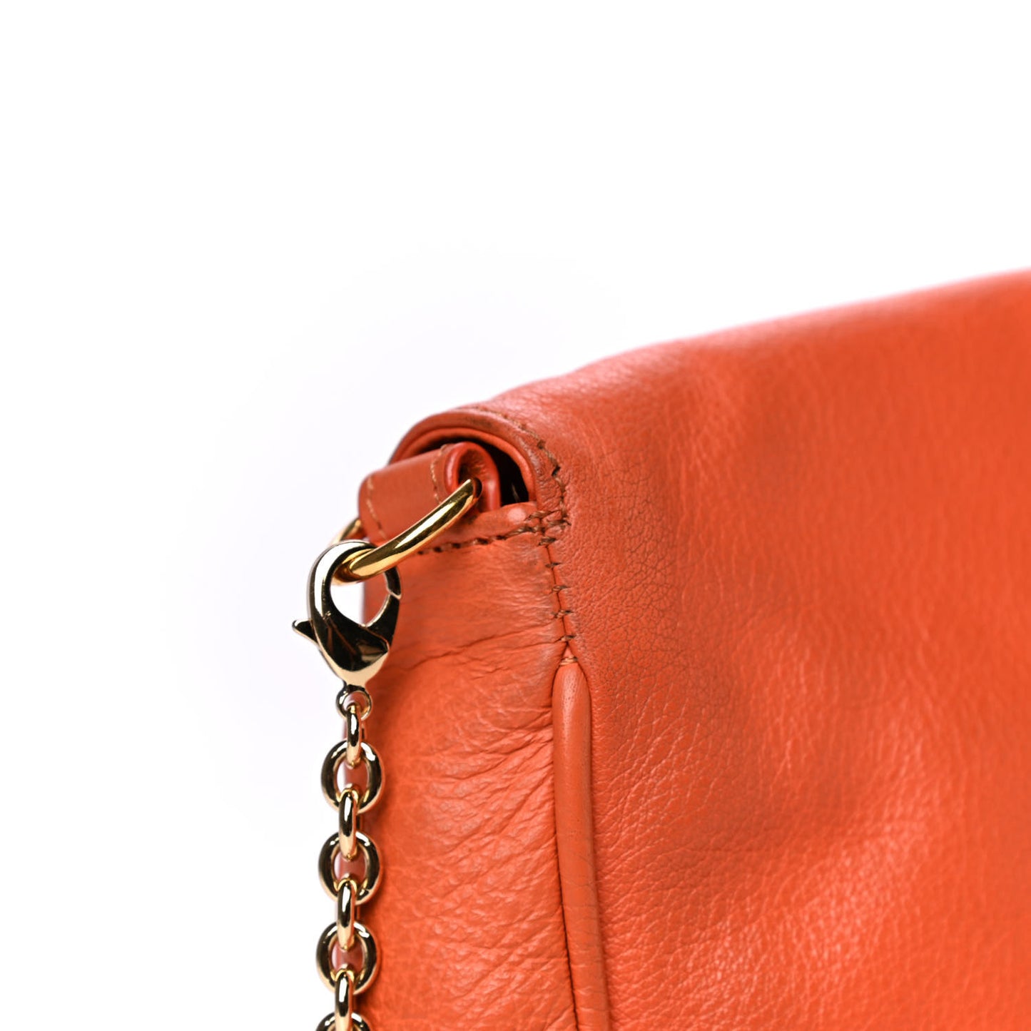 Vitello Flamingo Fendista Pouchette Crossbody Arancio