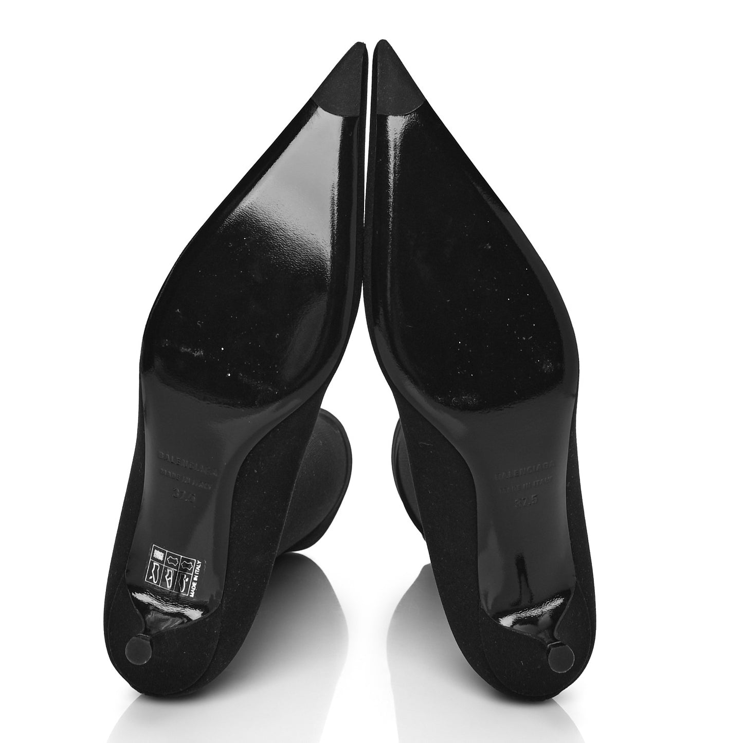 Jersey Crepe Extreme Pointed Toe Knife Booties 37.5 Black