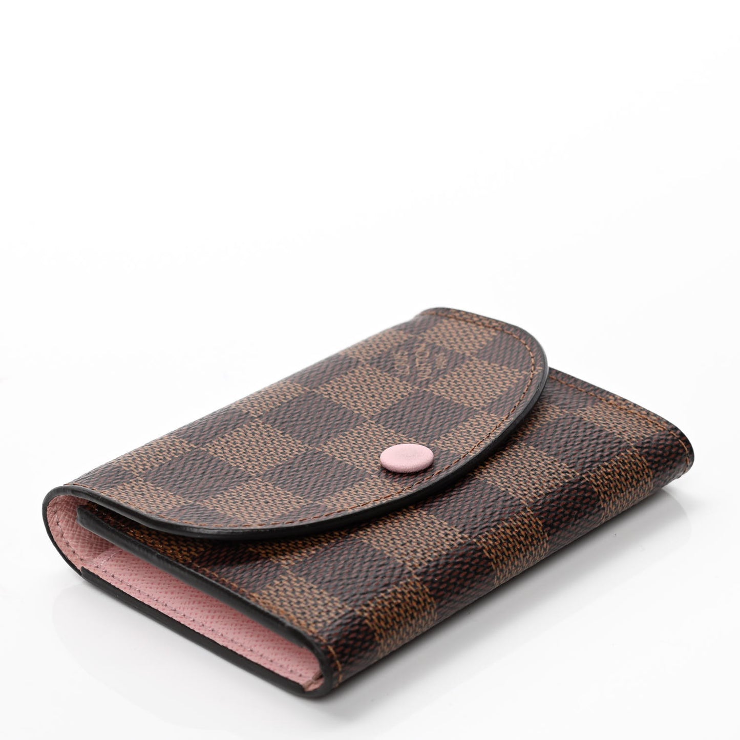 Damier Ebene Rosalie Coin Purse Rose Ballerine