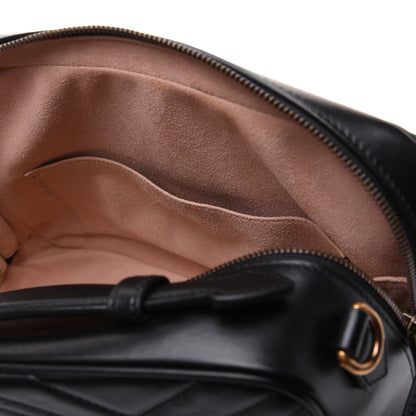 Gucci Calfskin Matelasse Sylvie Web Small GG Marmont Top Handle Shoulder Bag Black 12 of 23
