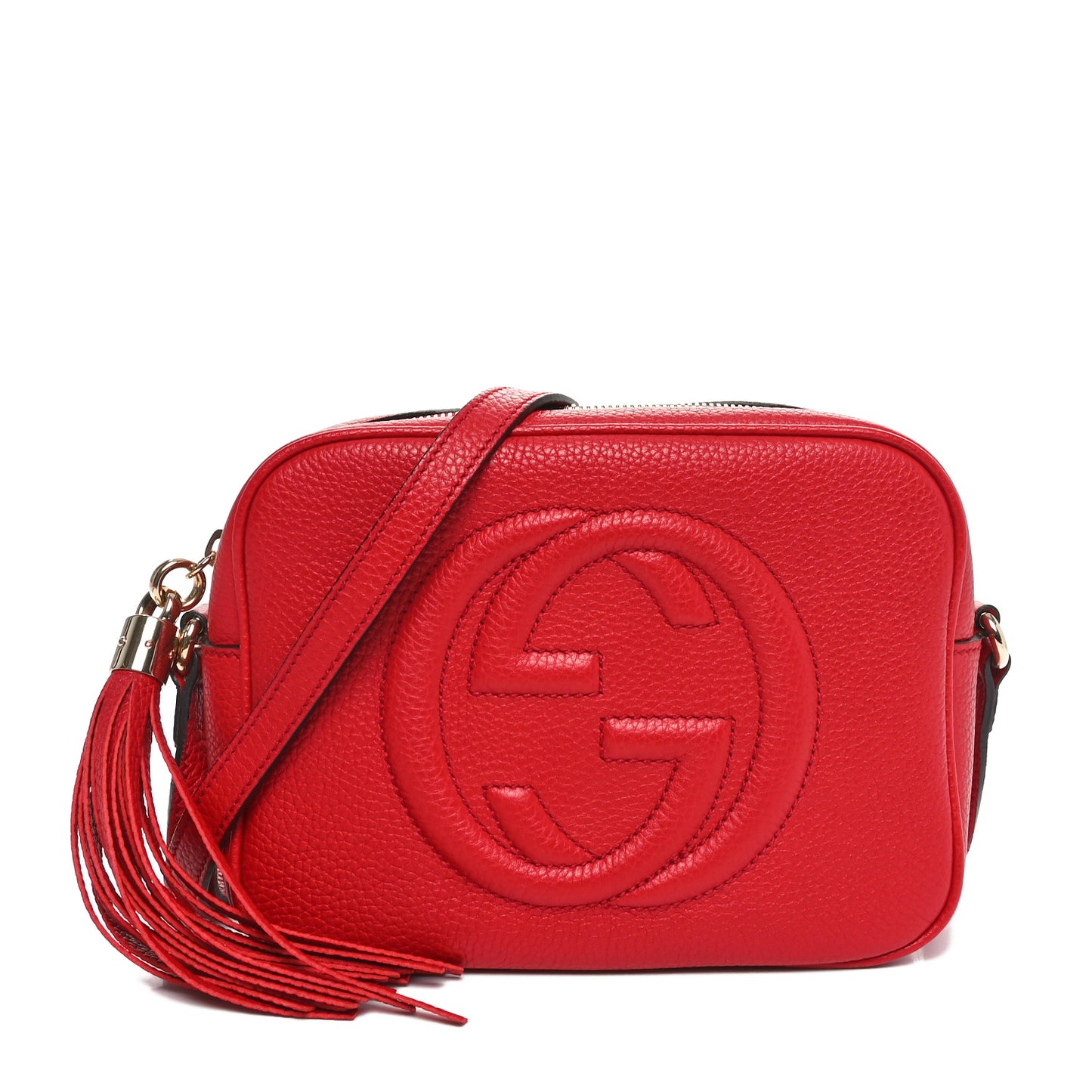 Pebbled Calfskin Small Soho Disco Bag Tabasco Red