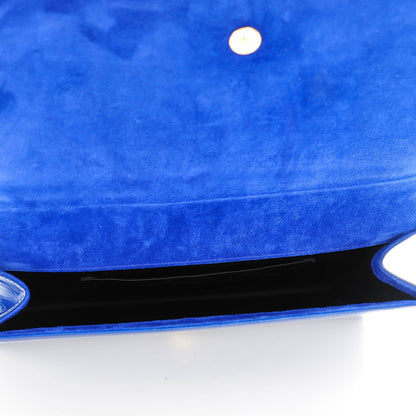 Saint Laurent Patent Calfskin Monogram Large Belle De Jour Clutch Royal Blue 5 of 7