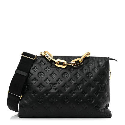 Louis Vuitton Lambskin Embossed Monogram Coussin MM Black 1 of 11