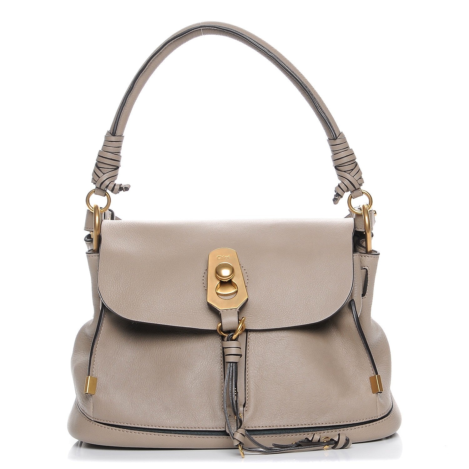 Chloe Calfskin Small Owen Flap Bag Motty Grey 1 of 8